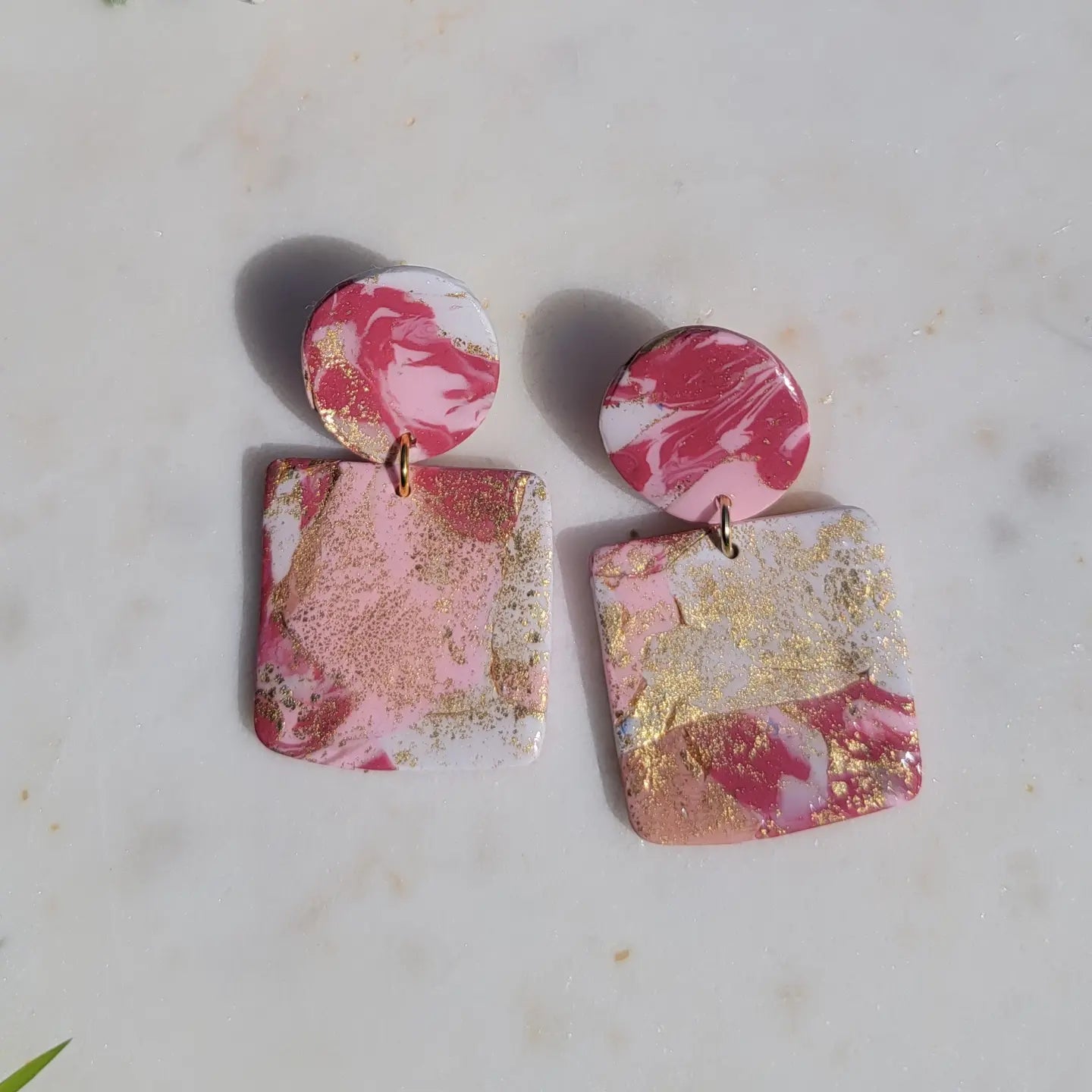 Rose Marble Dangles